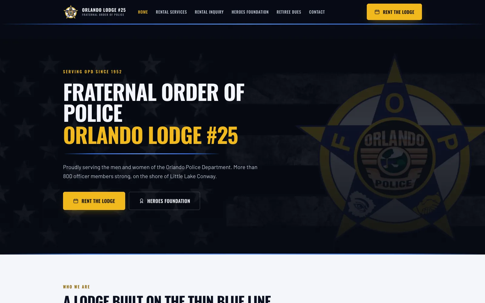 FOP Lodge 25 website — desktop view